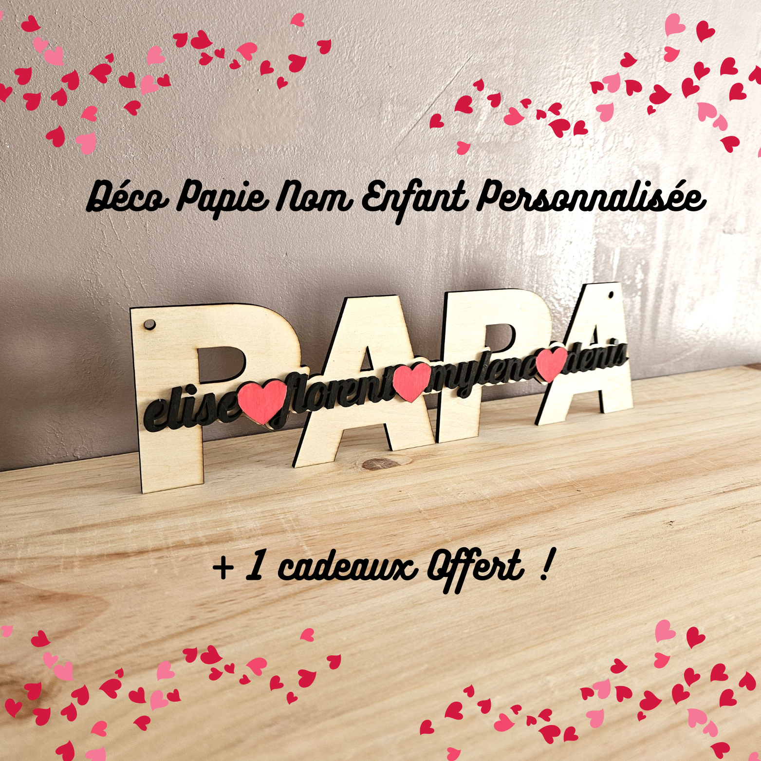 đ DĂ©co Papa - Nom enfant Personnalisable
