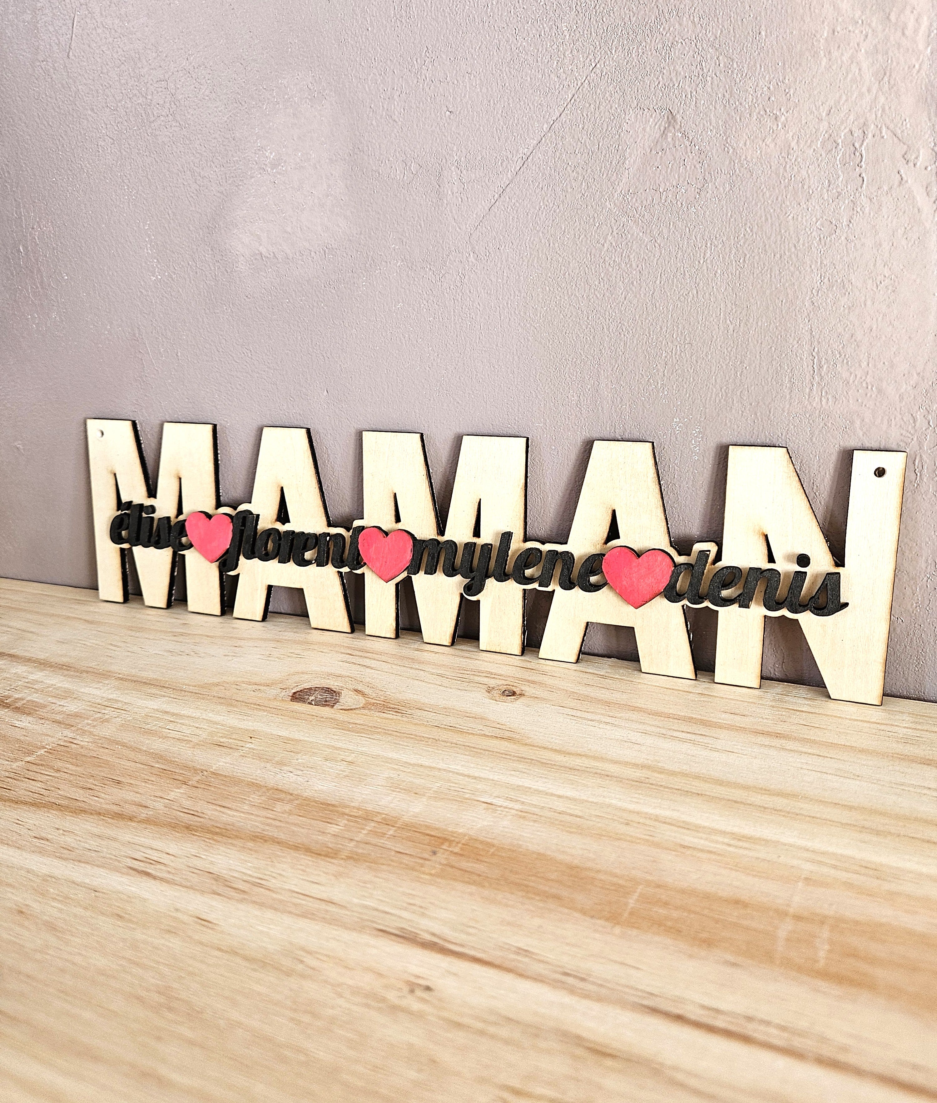 ❤️ Mot " Maman " Nom enfant Personnalisable