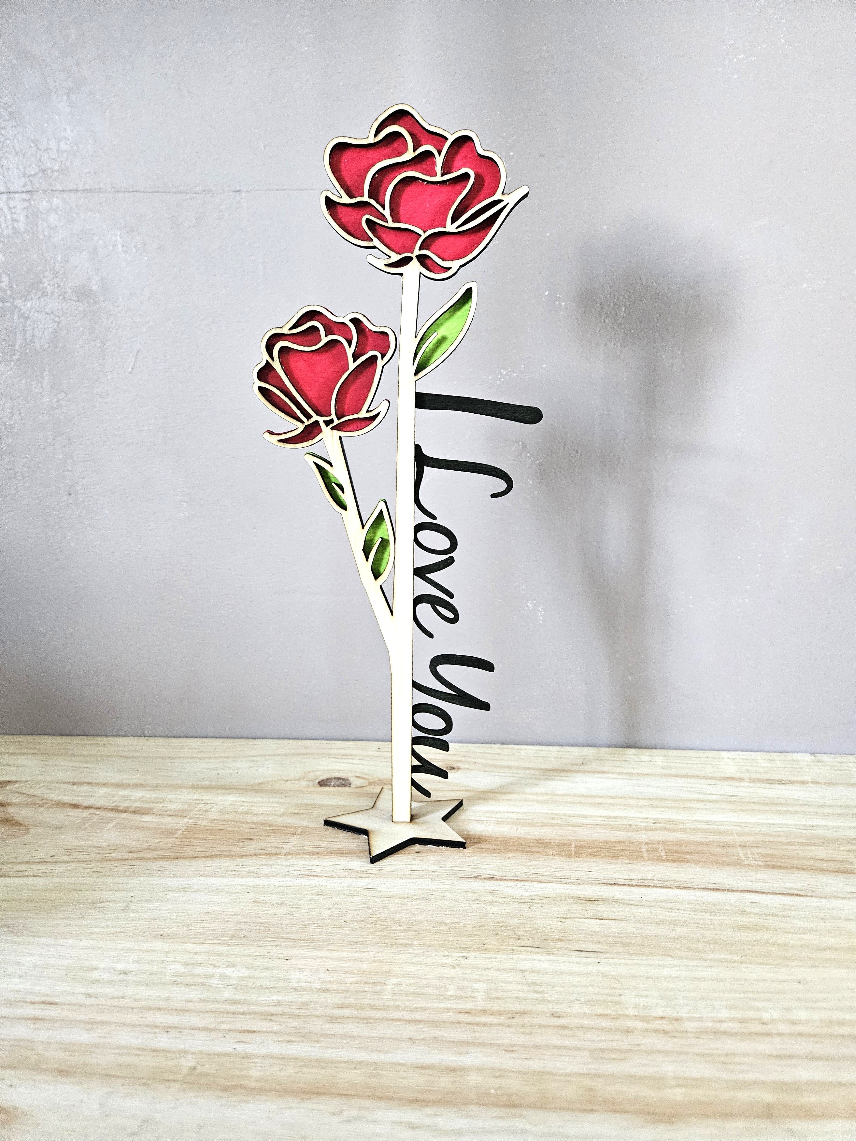 🌹Décoration Rose 3D I Love you