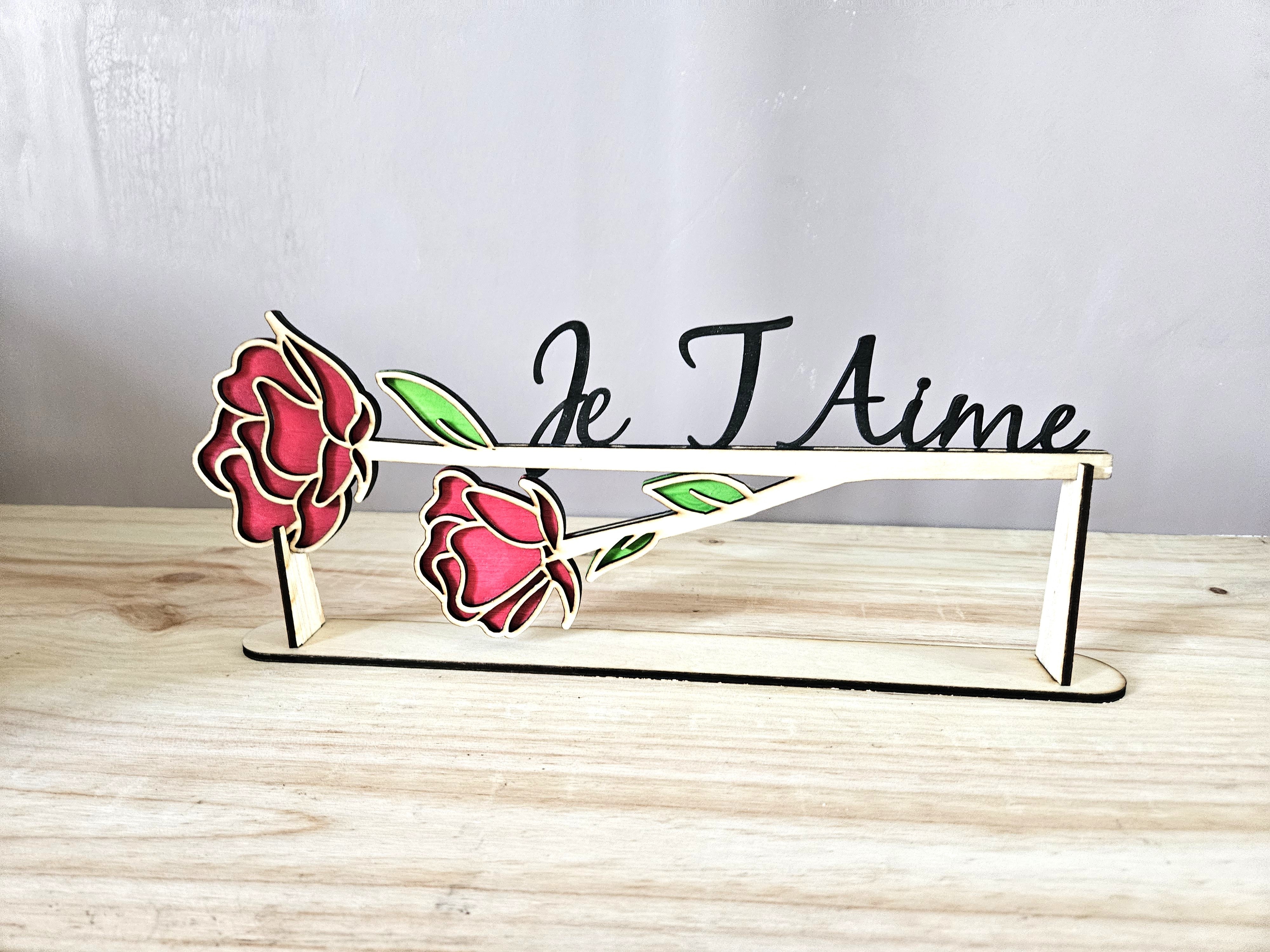 🌹Décoration Rose 3D Je t'aime