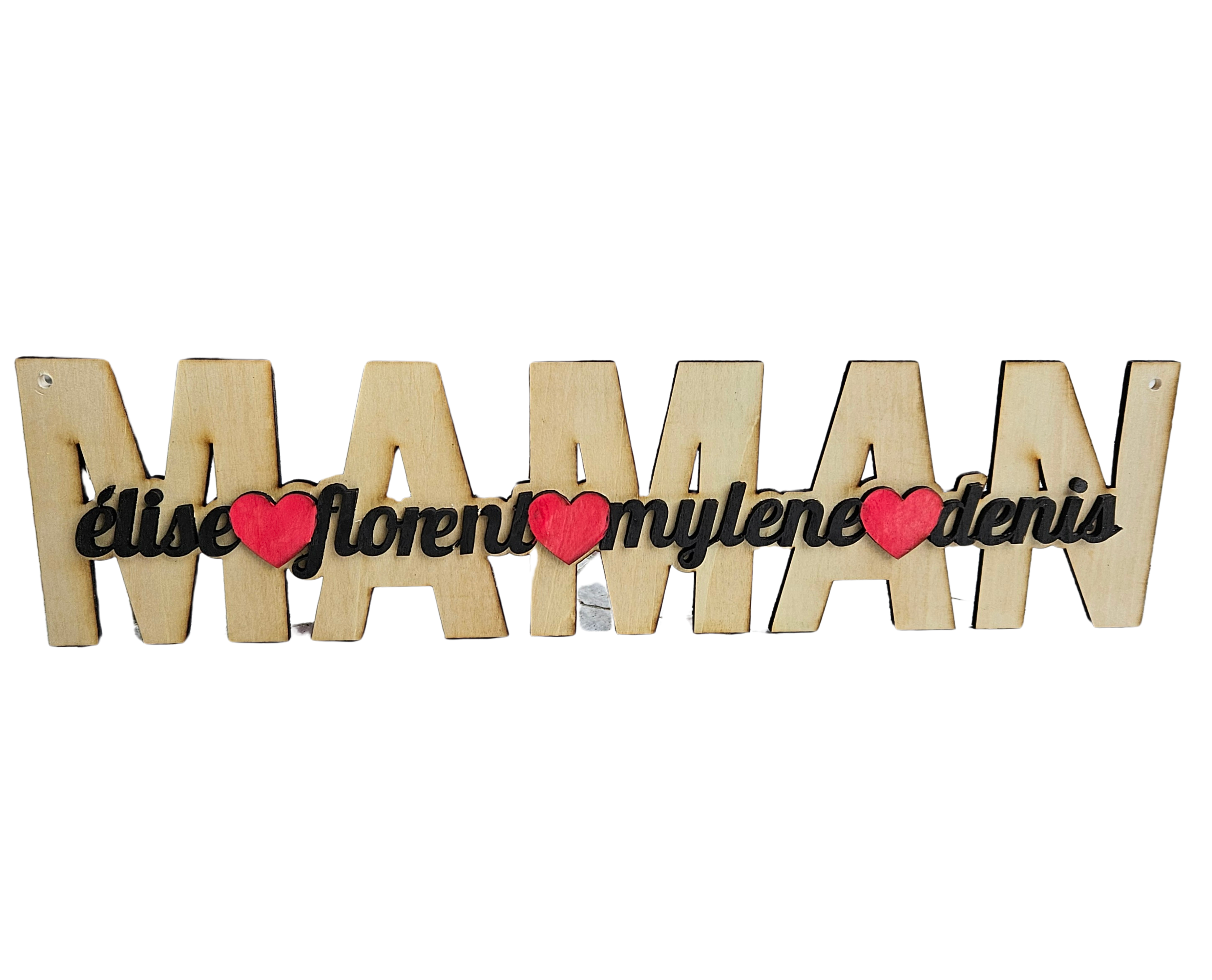 ❤️ Mot " Maman " Nom enfant Personnalisable