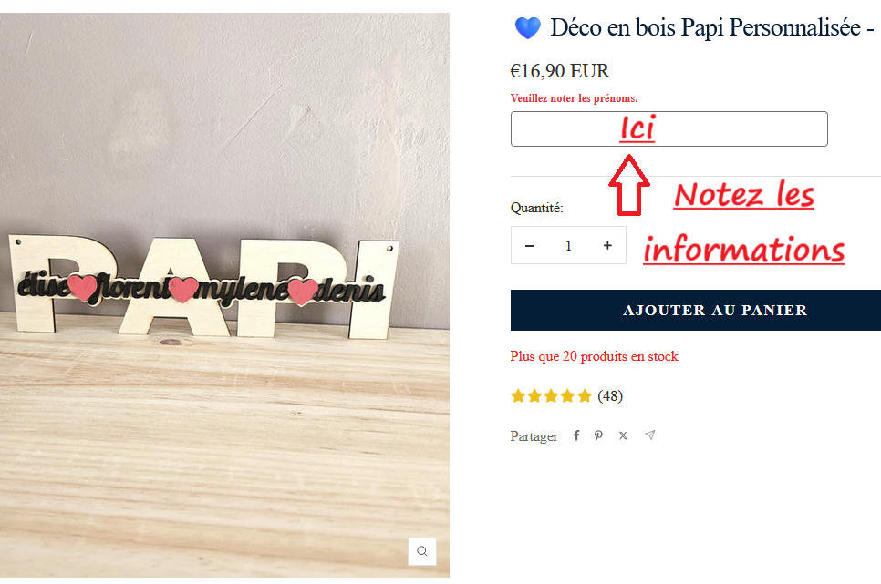 💙 Déco Papi Nom Enfant Personnalisable