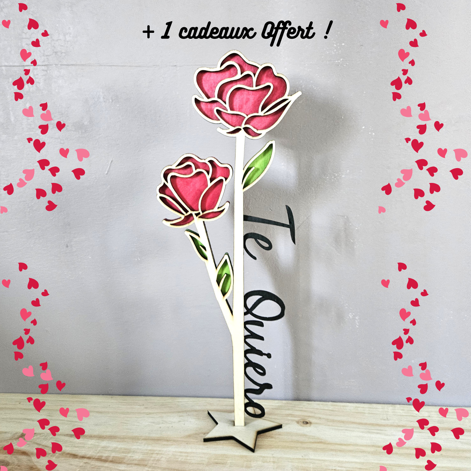 🌹Décoration Rose 3D Te Quiero