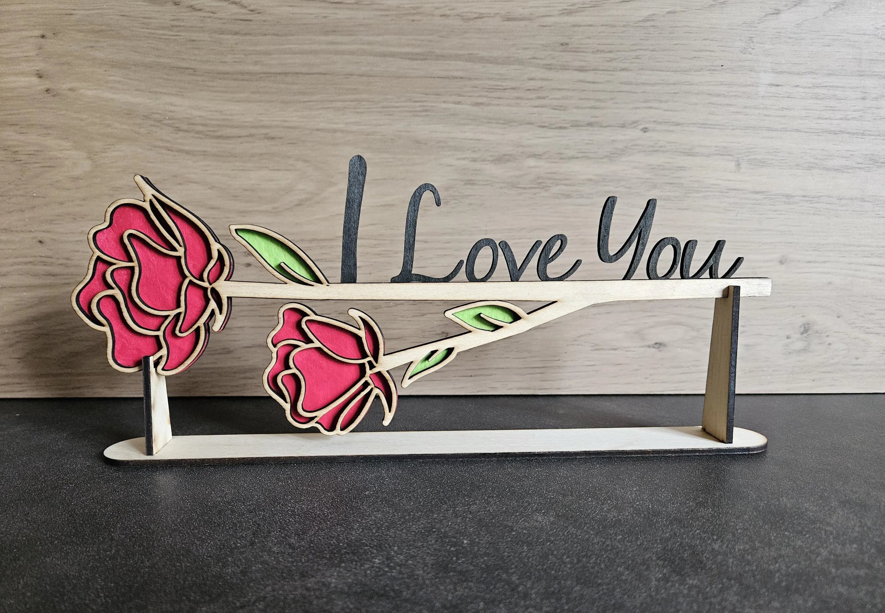 🌹Décoration Rose 3D I Love you